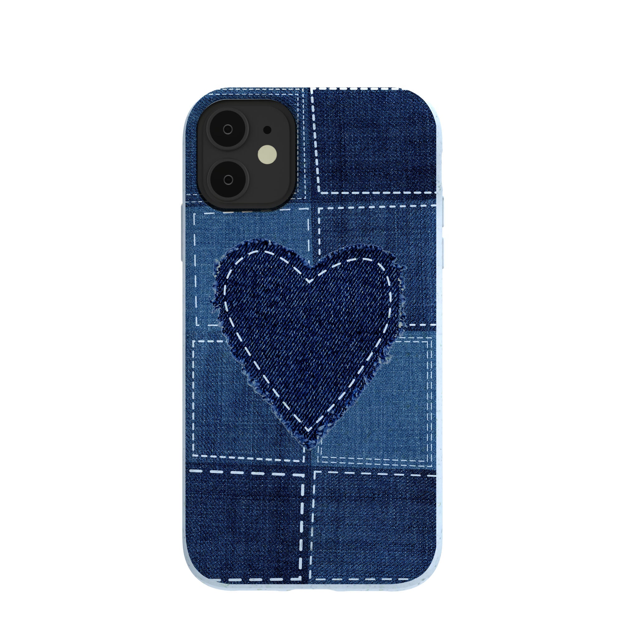 Powder Blue Denim Heart iPhone 11 Case