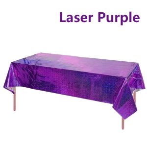 Purple Party Tablecloth Rectangular Disposable Table Cover for Weddings & Events