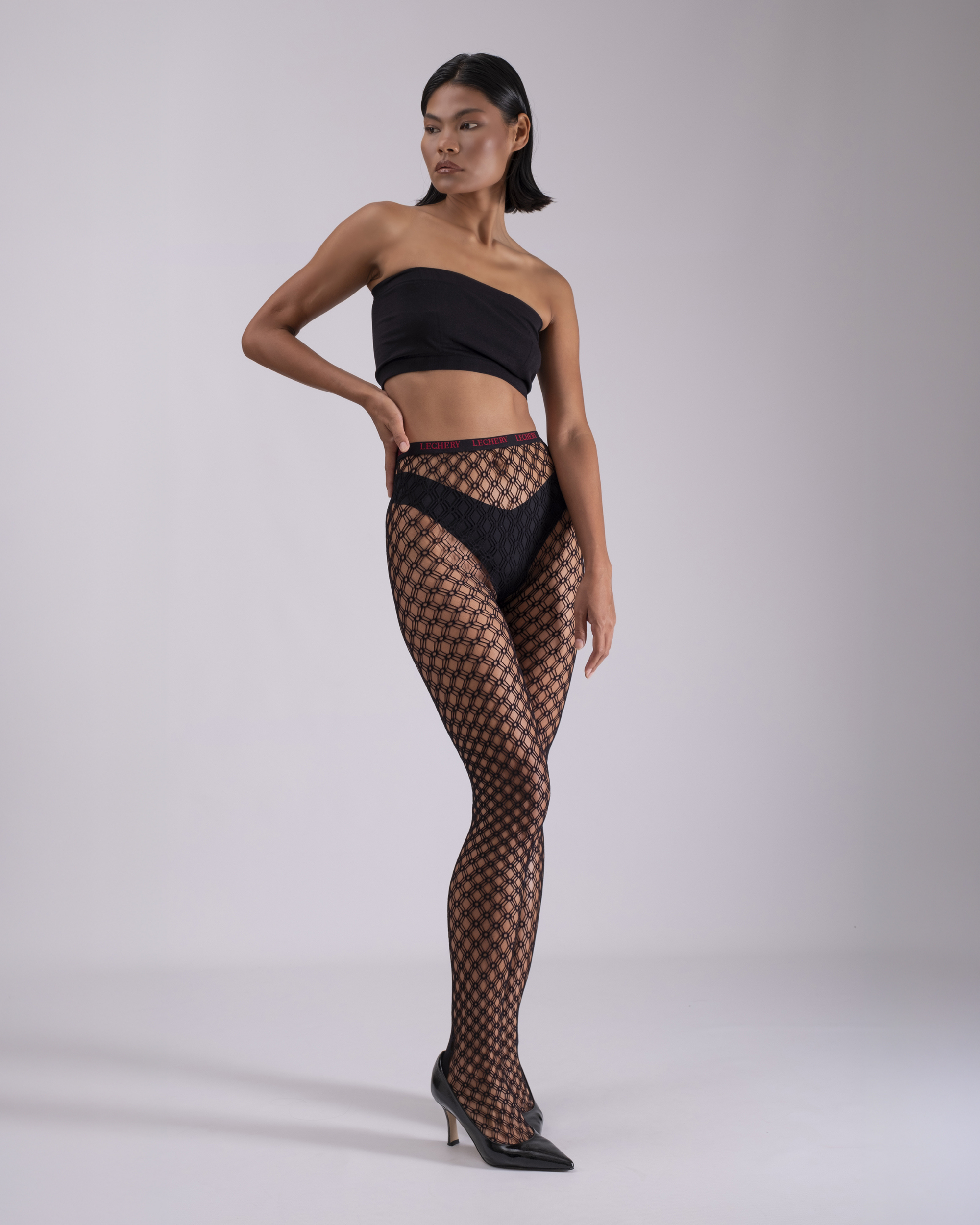Ring Net Tights - S/M / BLACK