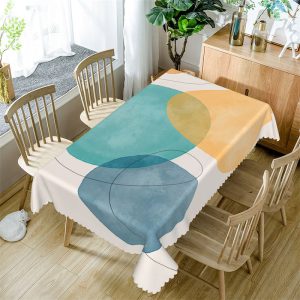 Round Line Simple And Morden Rectangle Tablecloth - 52x70 Inch