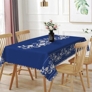 Royal Blue Patterns Classic Rectangle Tablecloth - 52x70 Inch