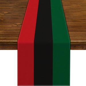 Rustic Linen Black History Month Table Runner Juneteenth Celebration Dining Table Decor