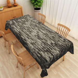 Shabby Gary Brick Wall Pattern Rectangle Tablecloth - 52x70 Inch