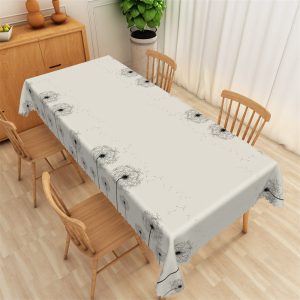 Simple Fluttering Dandelion Rectangle Tablecloth - 52x70 Inch