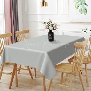 Simple Light Grey Solid Color Rectangle Tablecloth - 52x70 Inch