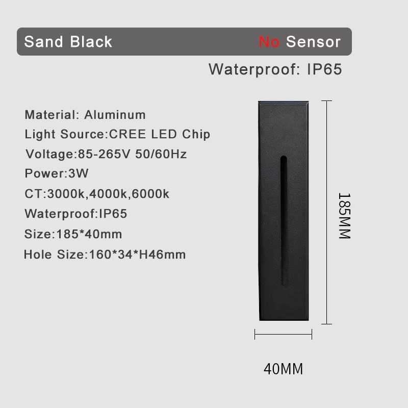 Smart Motion Sensor LED Stair Wall Light Recessed Step Lamp 3W