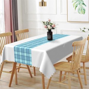Splicing White Green Checkered Rectangle Tablecloth - 52x70 Inch