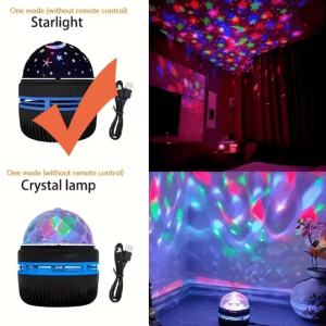 StarGlide USB LED Starry Sky Light Projector (Night Lamp with 7-Color Pattern & Remote)