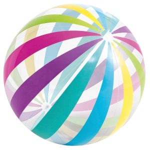 Transparent Colorful Stripe Inflatable Beach Ball PVC Pool Toy Summer Party Decor & Pool Fun Essential