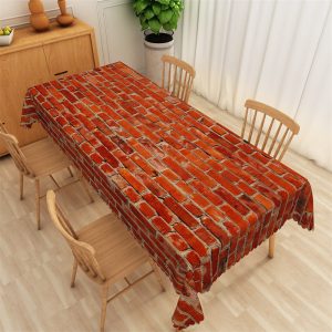 Vintage Red Brick Wall Pattern Rectangle Tablecloth - 52x70 Inch