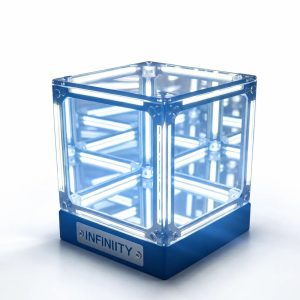 WWPPU Hypercube LED Table Lamp Multi-Layer Infinity Mirror Projection Abyss Box for Geek Room Decor