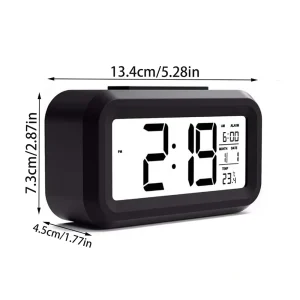 Wake Sense Digital Alarm Clock with Indoor Temperature, Smart Backlight & Display