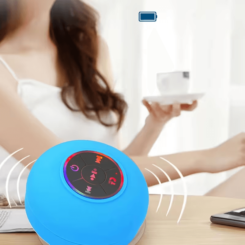 Waterproof Bluetooth Shower Speaker With Mic, Suction Mount & Hands Free Control