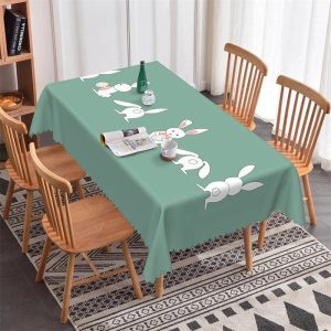 White Rabit Simple Green Kitchen Rectangle Tablecloth - 52x70 Inch