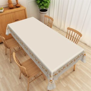 Yellow Floral Pattern Simple Rectangle Tablecloth - 52x70 Inch