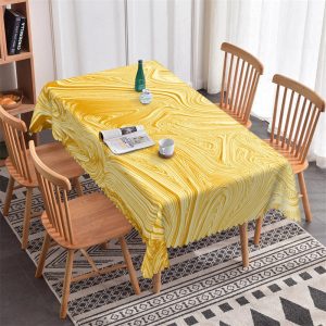 Yellow Wave Texture Gradient Rectangle Tablecloth - 52x70 Inch