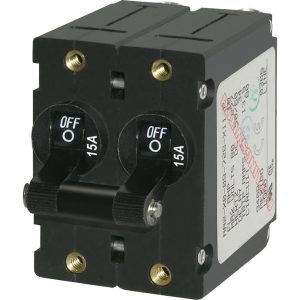 BLUE SEA 7234 A-SERIES DOUBLE POLE TOGGLE - 15A - BLACK