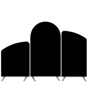 Black Solid Color Theme Birthday Party Arch Backdrop Kit - Fabric Only / 1.6x4ft | 4x7.2ft | 2.6x6ft