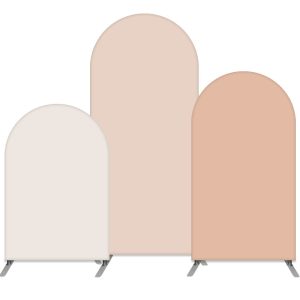 Ivory Solid Color Double Sided Arch Backdrop Kit - Fabric Only / 2.6x6ft | 4x7.2ft | 3.3x6.6ft